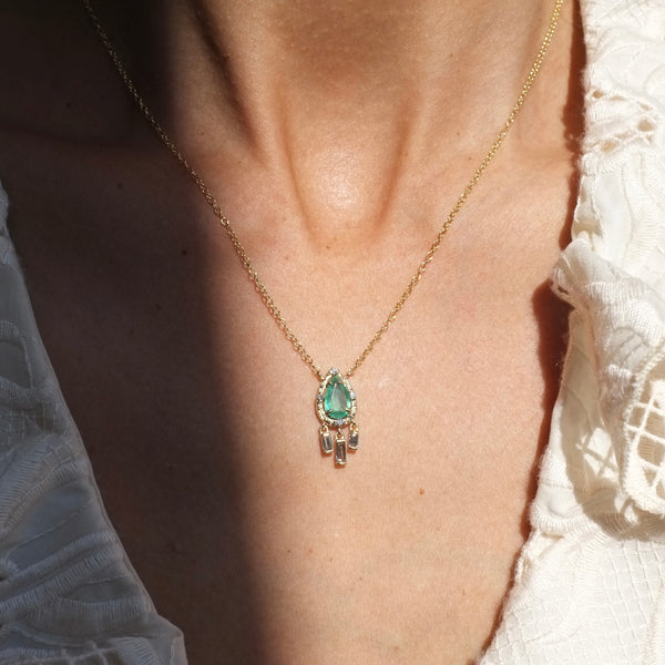 Emerald Pear Necklace – Elisabeth Bell