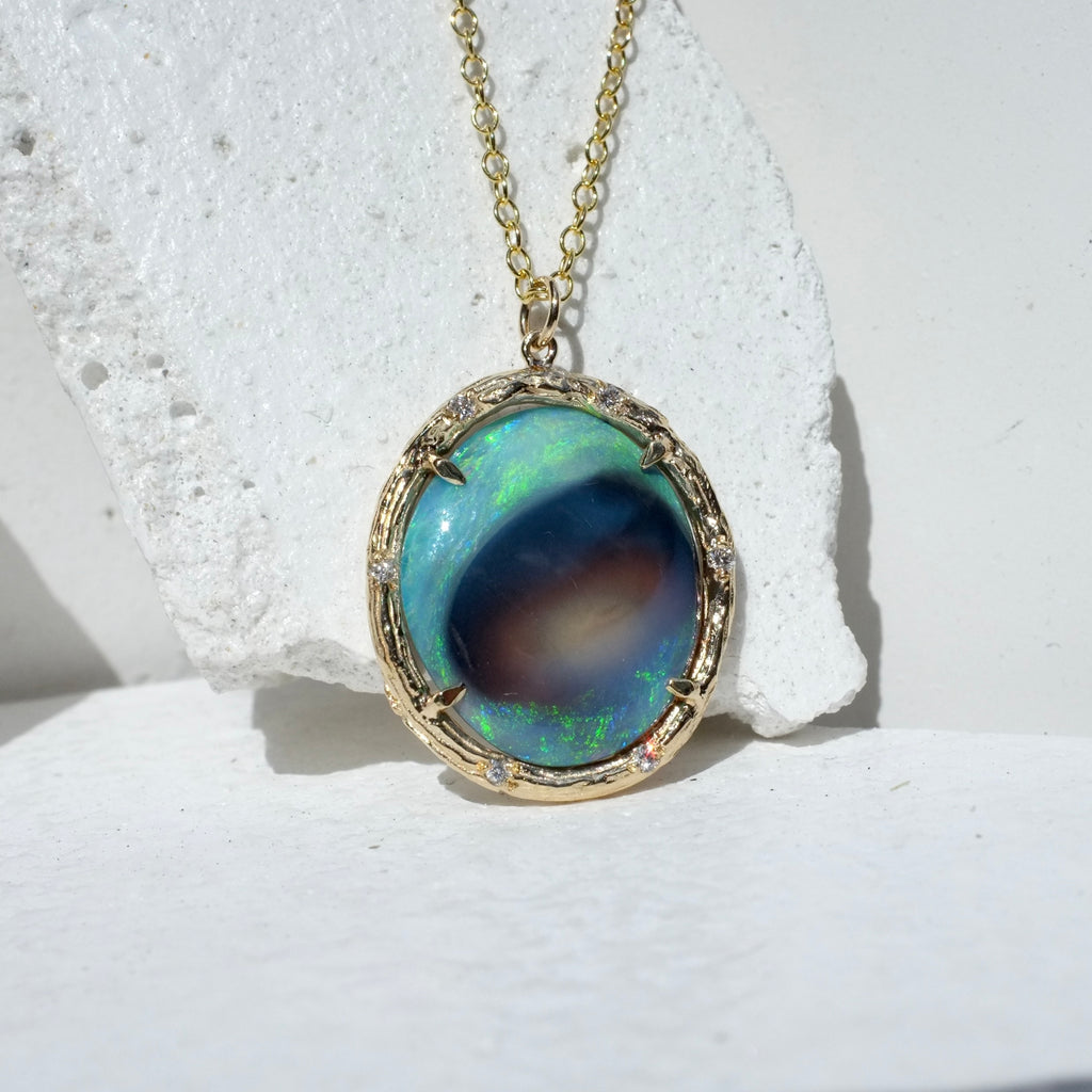 Spiral Galaxy Opal Necklace