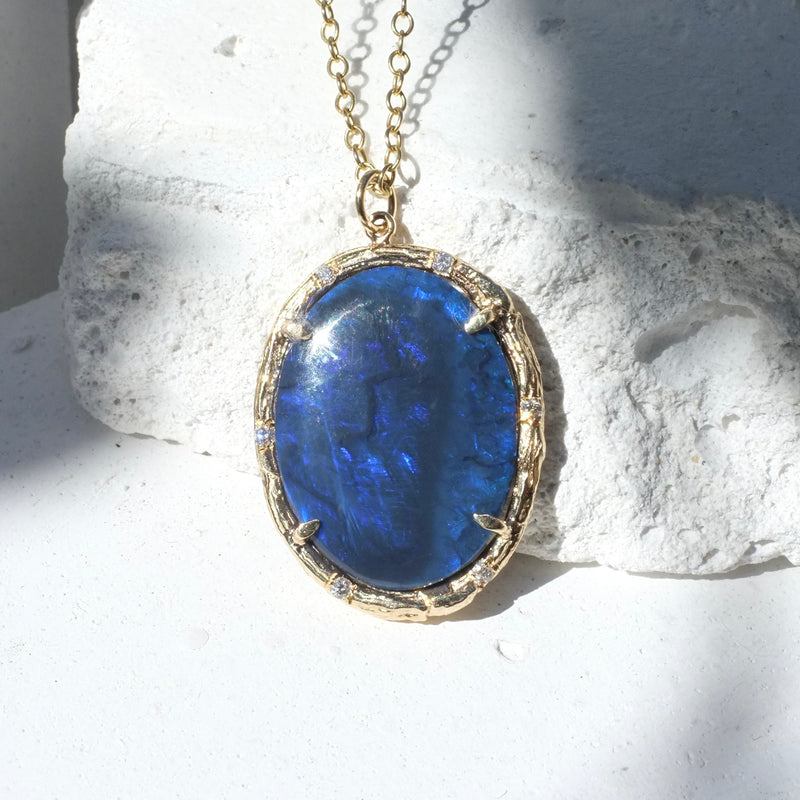 Mythical Blue Opal Necklace
