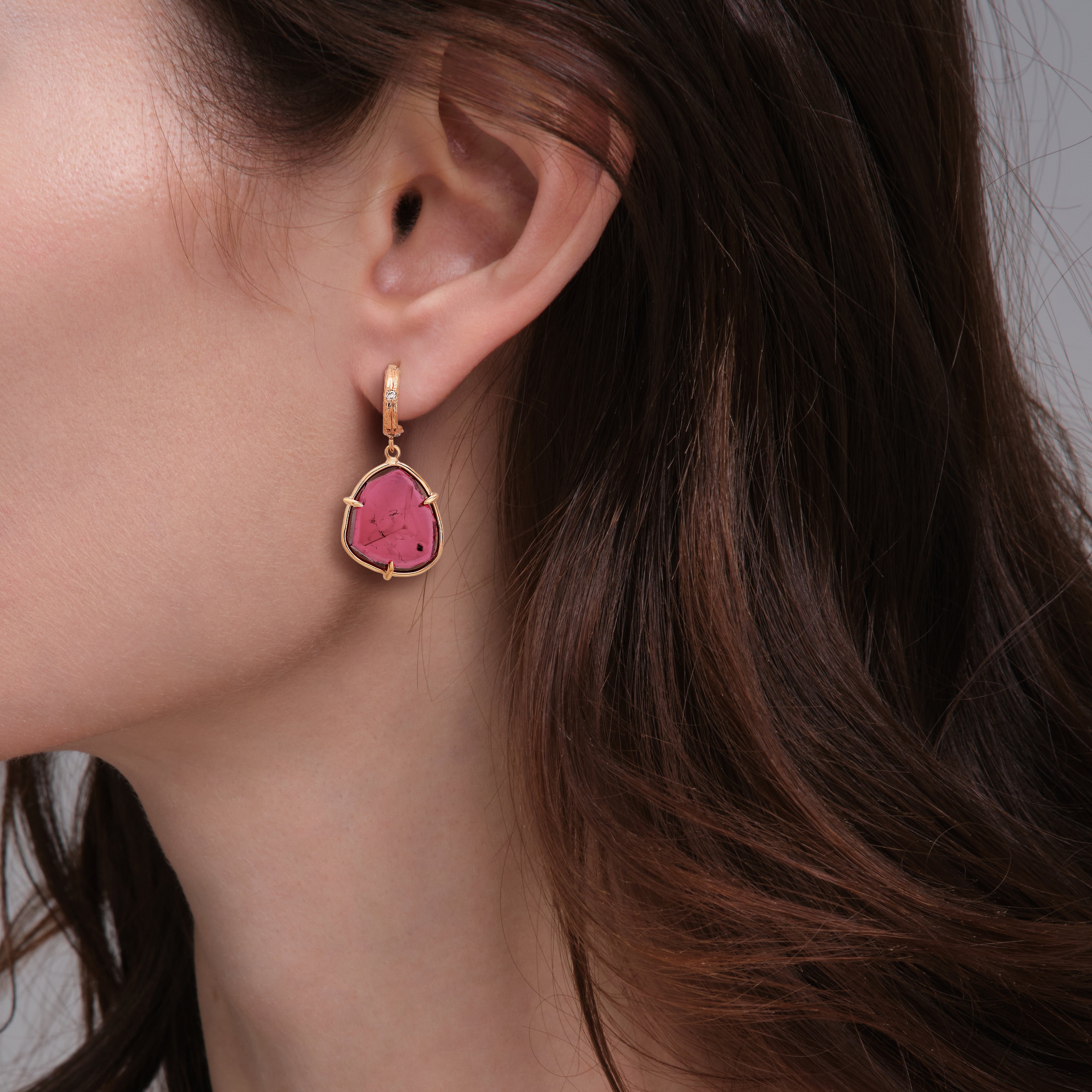 Tourmaline Slice Earrings