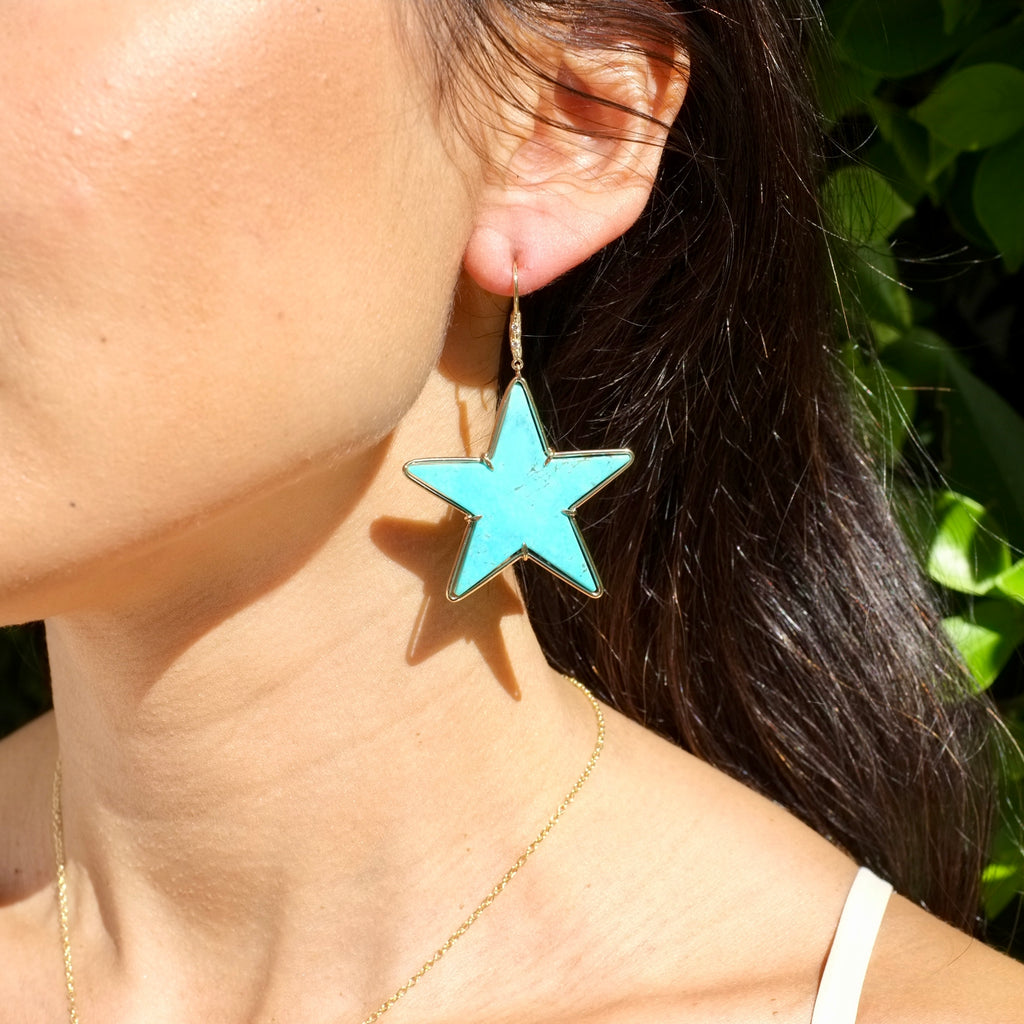 Turquoise Star Earrings