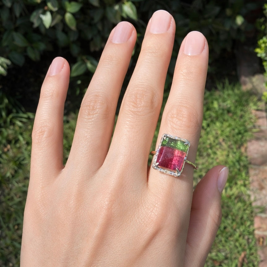 Watermelon Tourmaline Ring