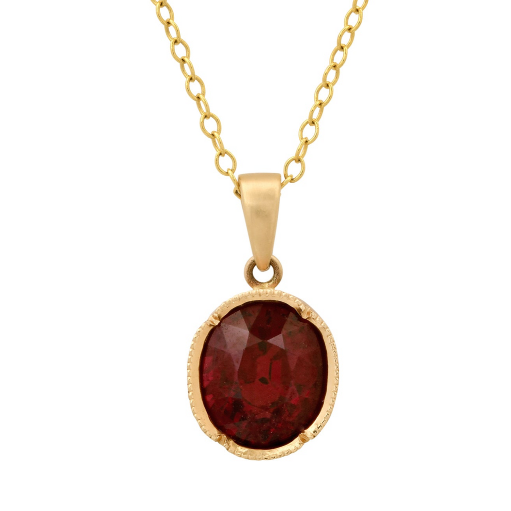 Garnet Drop Necklace