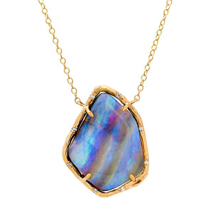 Blue Cloud Opal Necklace