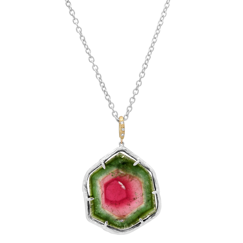 Tourmaline Slice Necklace