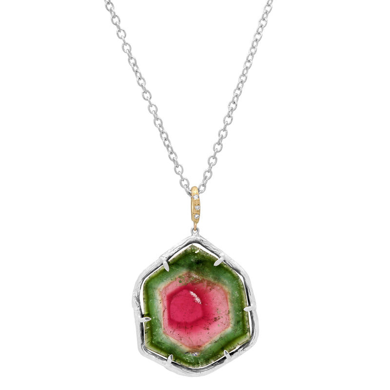 Tourmaline Slice Necklace