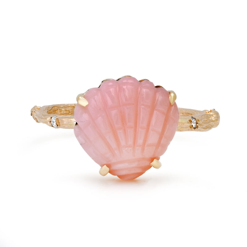 Pink Opal Shell Ring