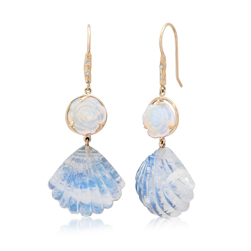 Moonstone Opal Mermaid Earrings