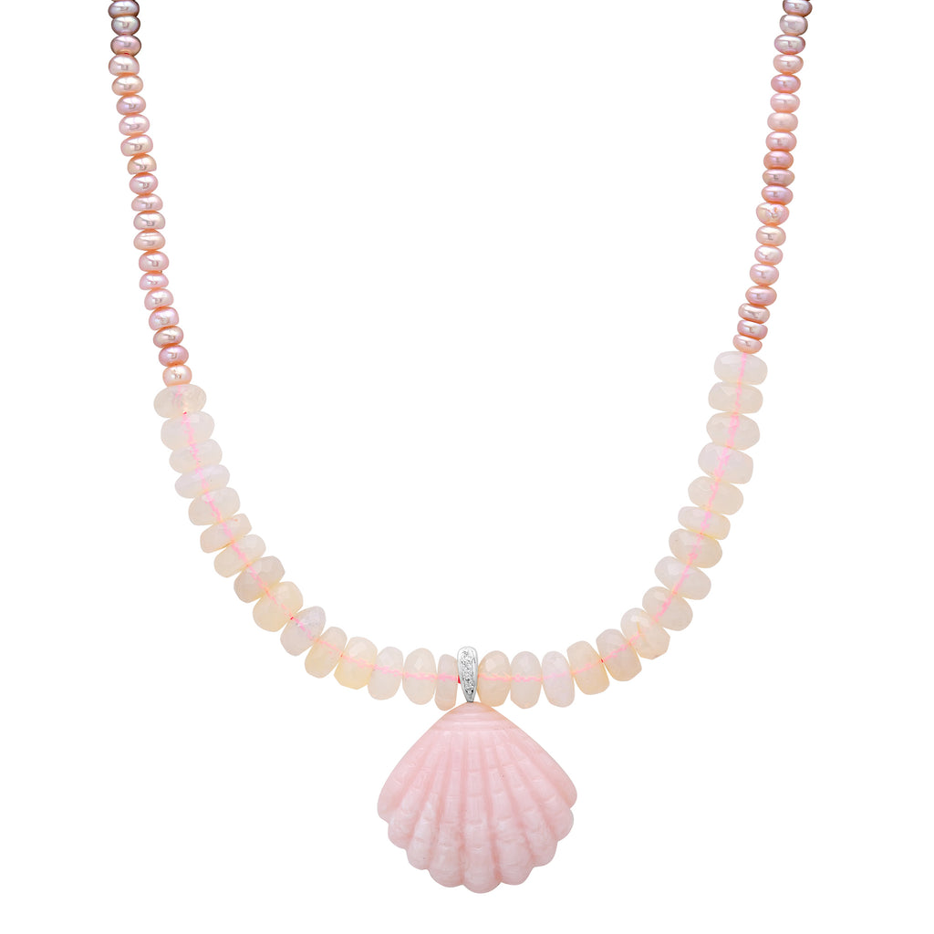 Pink Opal Shell Necklace