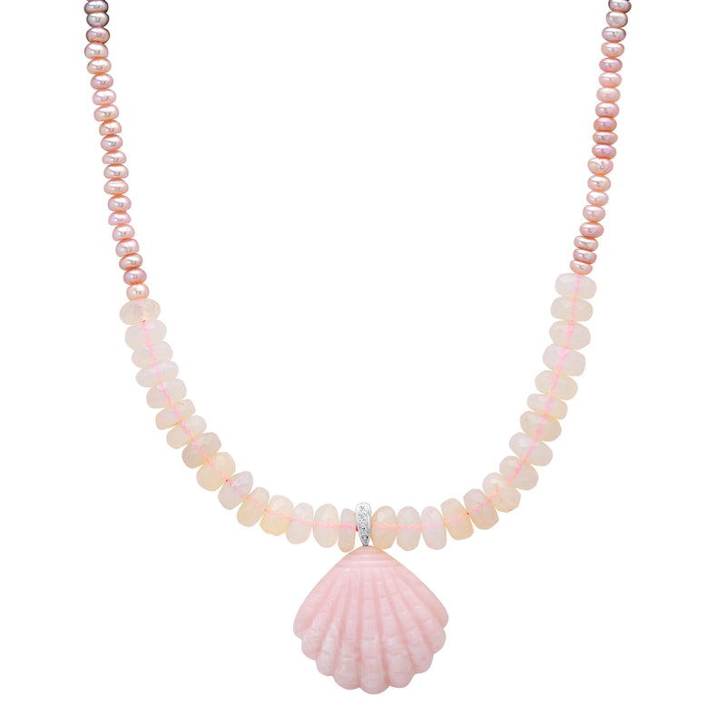 Pink Opal Shell Necklace