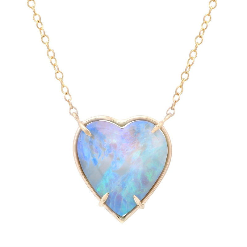 Opal Cloud Heart Necklace