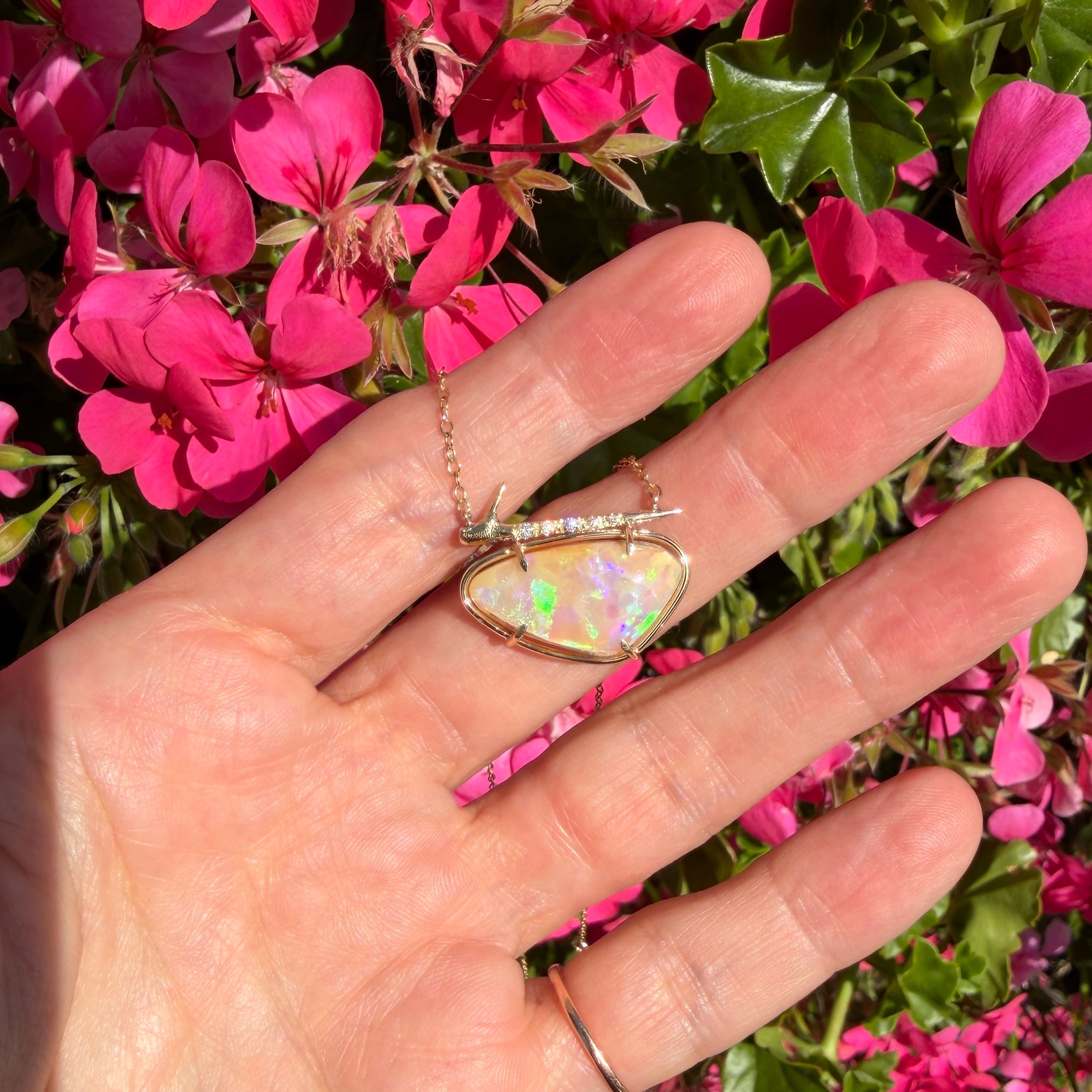 Opal Aura Thorn Necklace