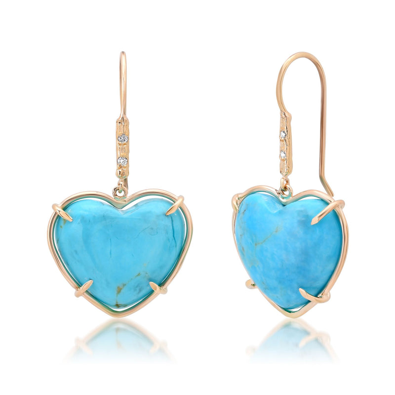 Turquoise Heart Earrings