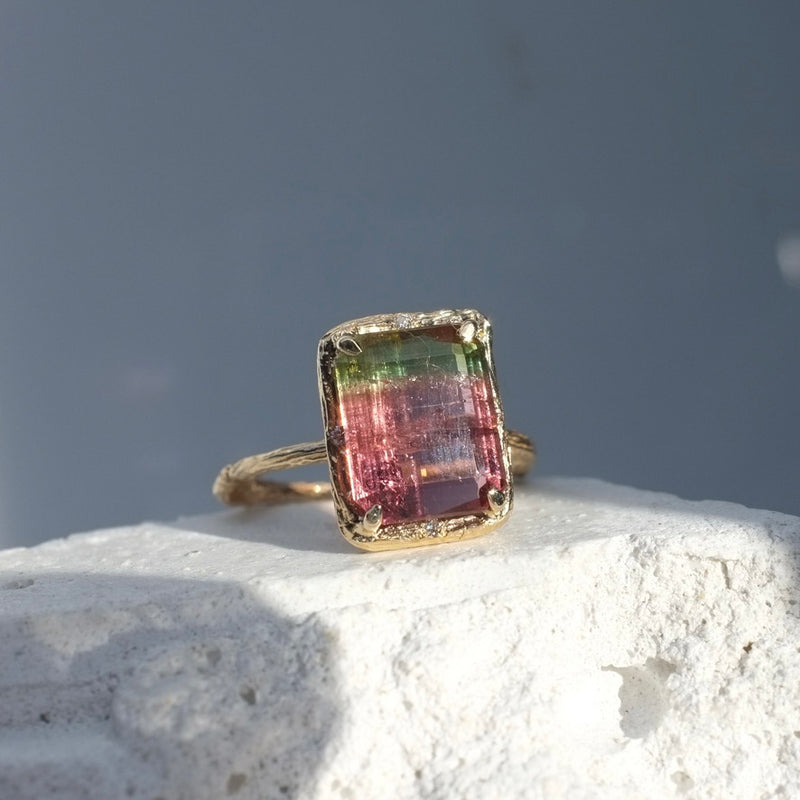 Watermelon Tourmaline Ring