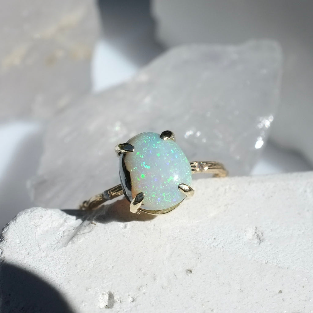 Pinfire Opal Ring