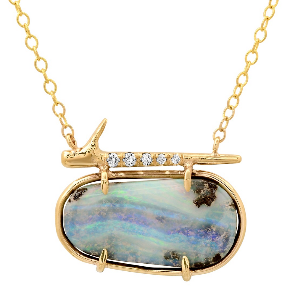 Wave Opal Thorn Necklace