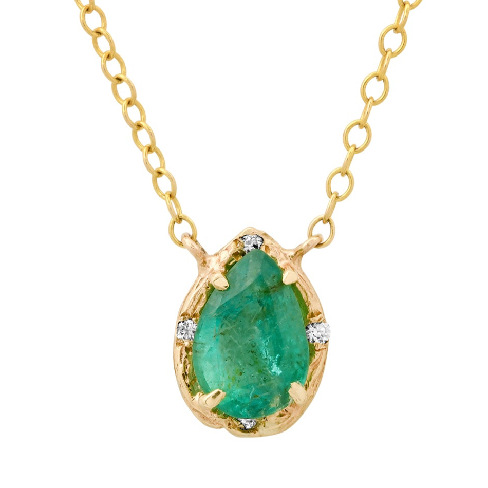 Emerald Pear Necklace