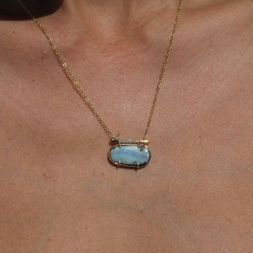 Wave Opal Thorn Necklace