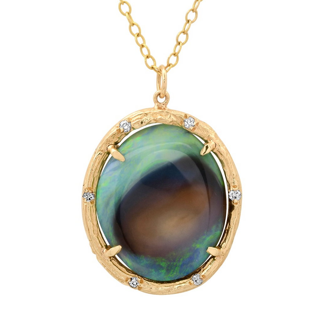 Spiral Galaxy Opal Necklace