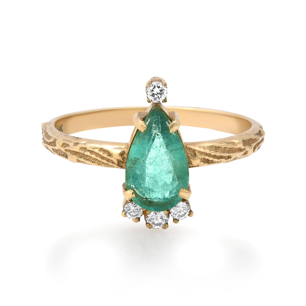 Pear Emerald Ring