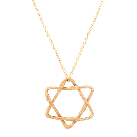 Jewish Star of David Necklace in 14k Gold with Diamonds