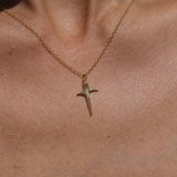 Mini Vertical Thorn Necklace with Single Diamond