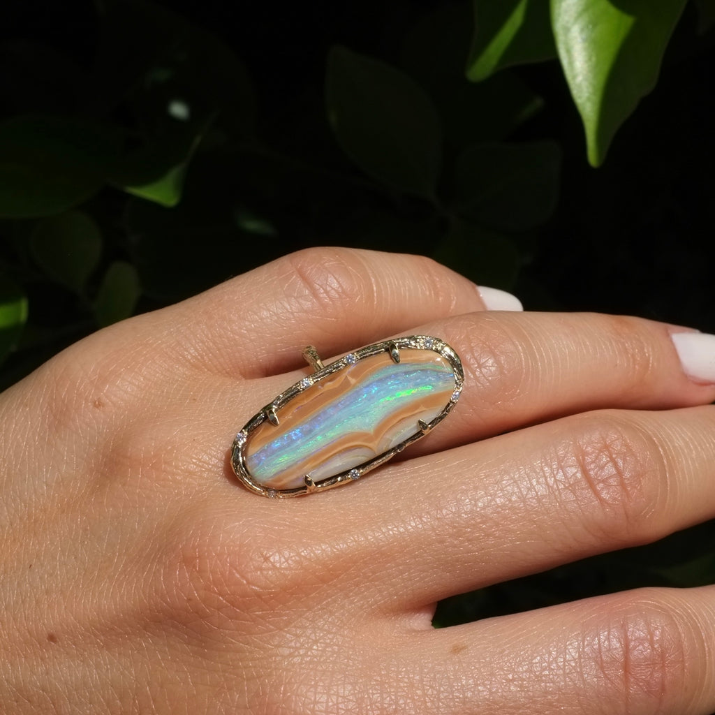 Lavender Wave Opal Ring