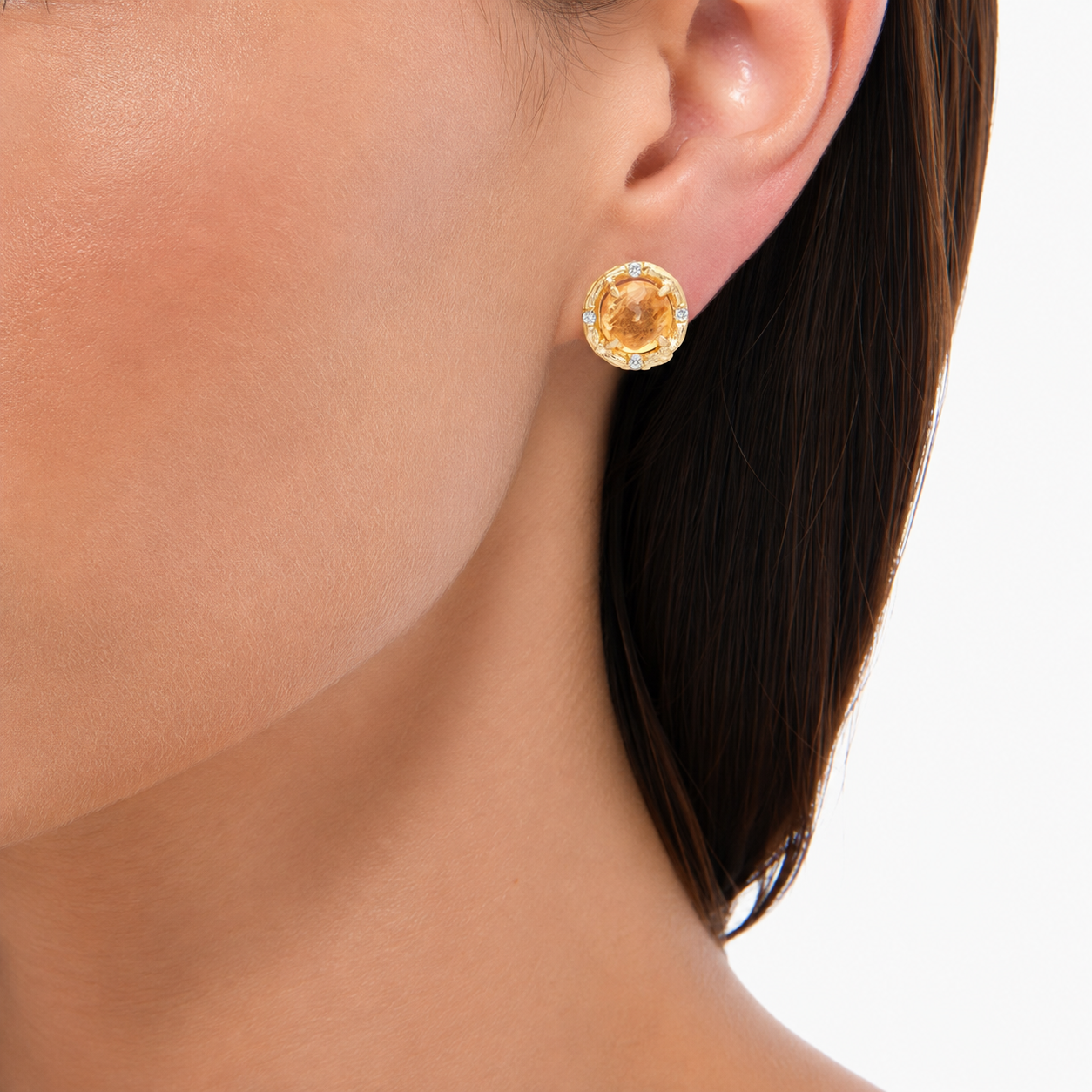 Citrine Round Studs