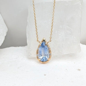Sapphire Pear Necklace