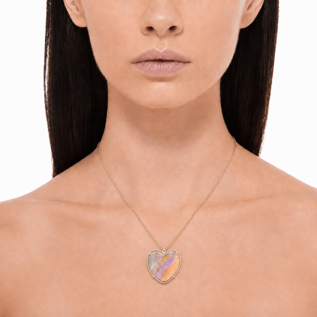 22.3ct Australian Opal Heart Necklace
