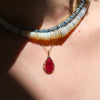 Pink Tourmaline Pear Necklace