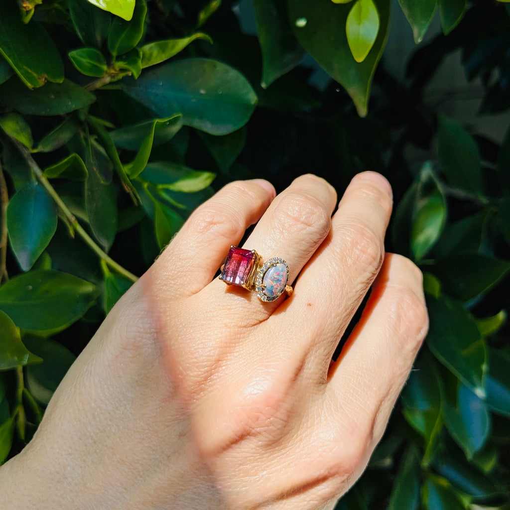 Opal Tourmaline Ring