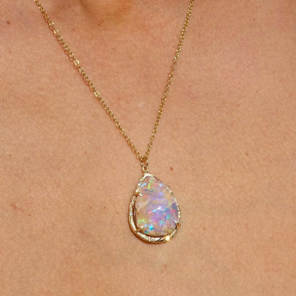 Lilac Pipe Opal Necklace