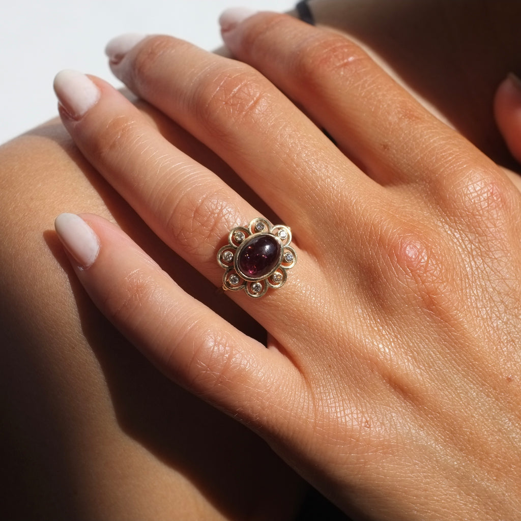 Tourmaline Fleur Ring