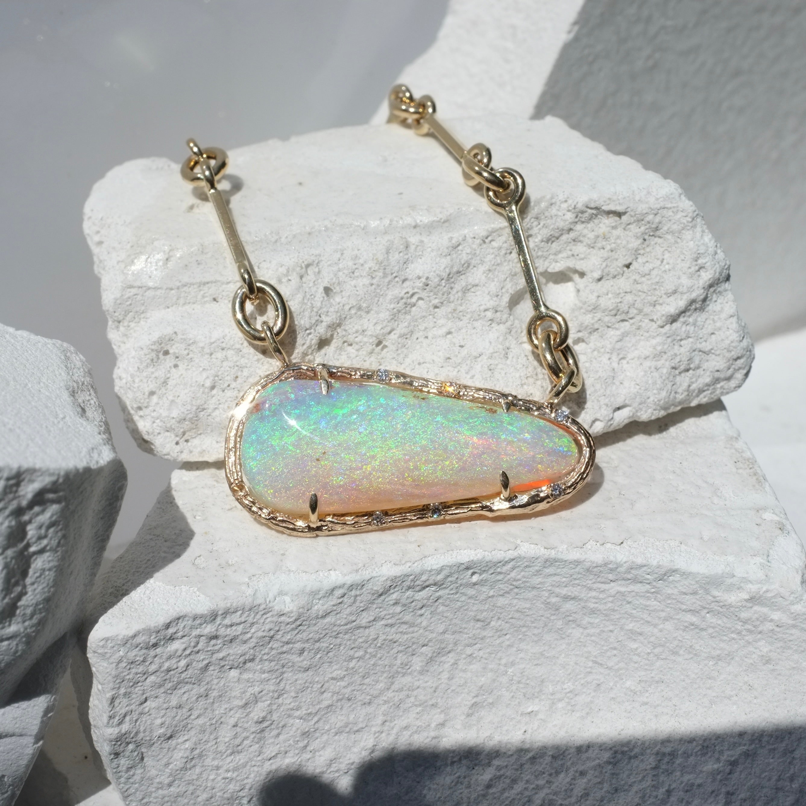Opal Pear Necklace