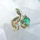 Emerald Snake Ring