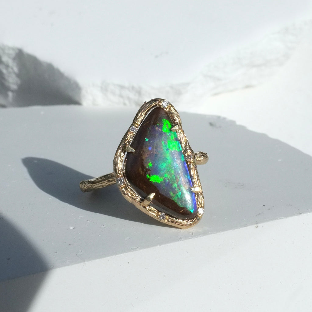 Celestial Flash Opal Ring
