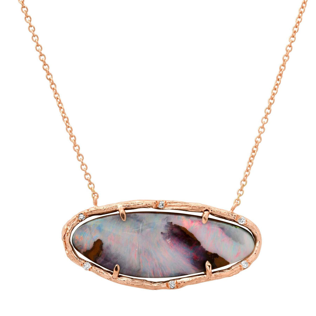 Pink Stardust Opal Necklace