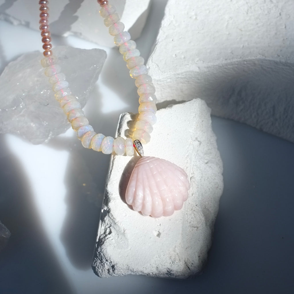 Pink Opal Shell Necklace