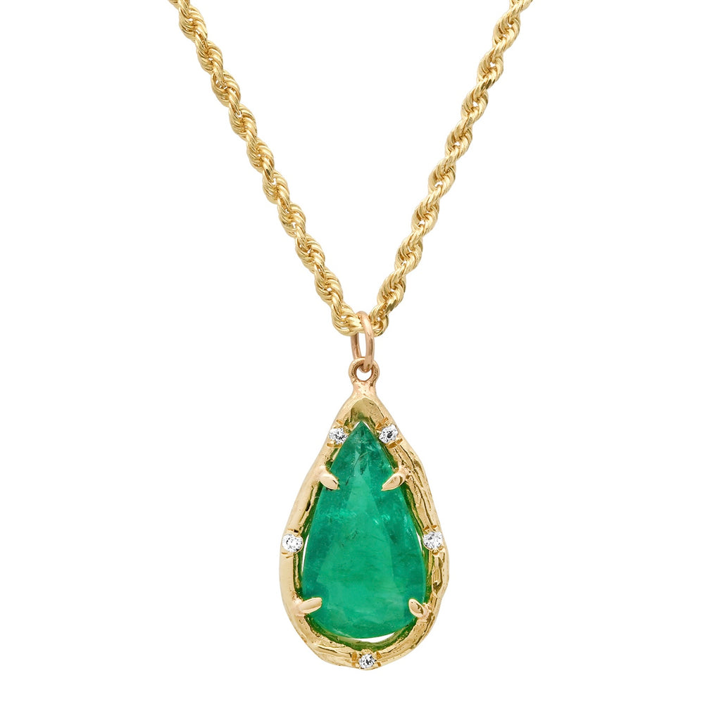 Emerald Pear Necklace