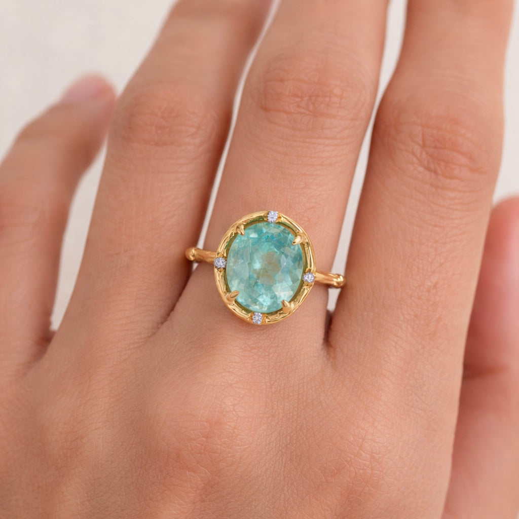 Aqua Tourmaline Ring