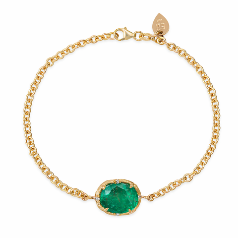 Emerald Light Bracelet | 14k Gold Emerald Jewelry – Elisabeth Bell