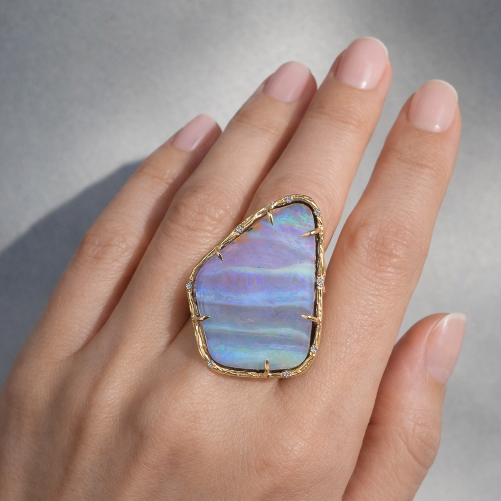 Purple Pastel Opal Ring