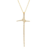 Gold necklace with white diamonds on white background