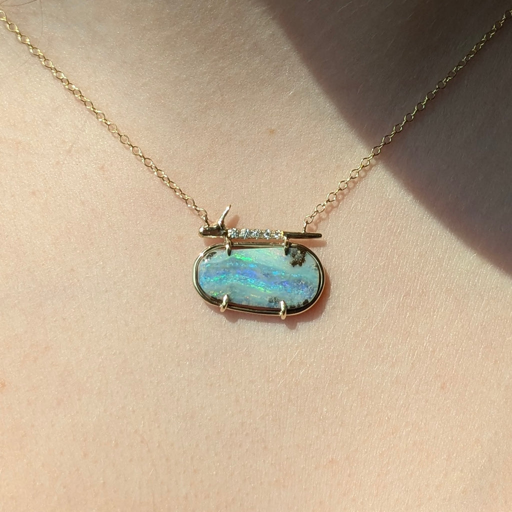 Wave Opal Thorn Necklace