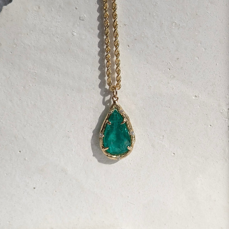 Emerald Pear Necklace