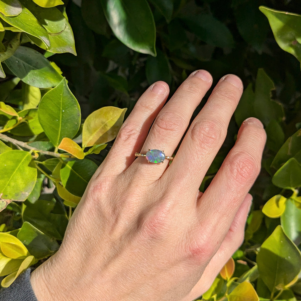 Celestial Flash Opal Ring