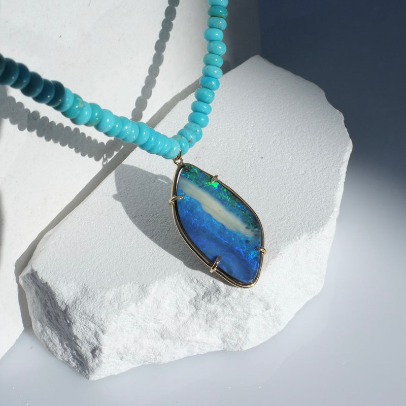 Blue Storm Opal Necklace