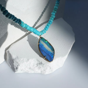 Blue Storm Opal Necklace