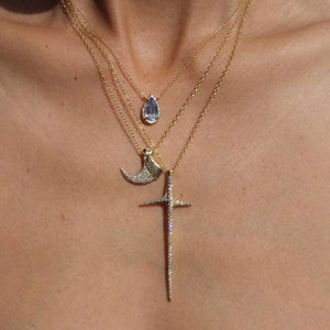 Sapphire Pear Necklace